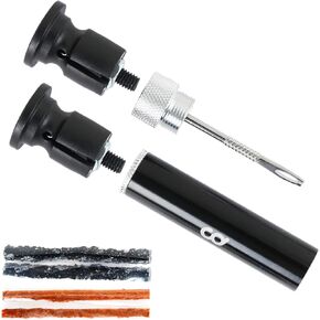 CyclingDeal Mountain MTB Road Bike Bicycle Tubeless Tire Repair Plug Kit - Store Inside Handlebar - Fix a Puncture or Flat - Plugger Tool and Plugs - 2 x Small & 2 x Large Strads