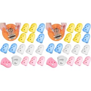 SUPVOX 32 Pcs Kalimba Finger Sleeve Finger Guards Kalimba Finger Picks Guitar Finger Protectors Ukelele Picks Guitar Fingertip Protector Silicone Harp Ukulele