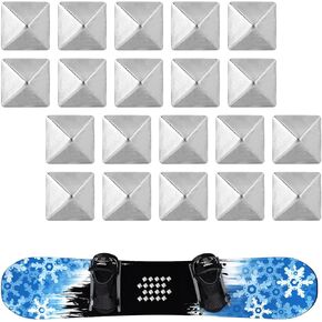 Pyramid Studs Snowboard Pads, Anti-Slip Silver Cool Snowboarding Spike Stomp Pad Self Adhesive Snowboard Step Boot Treadle Pad Snowboard Pad Accessories for Providing Extra