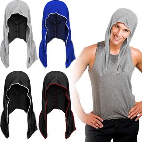 Bencailor 4 Pack Cooling Hoodie Towels for Men Cooling Towels for Neck and Face Cooling Head Wrap for Sport Workout Camping (Cool Color)