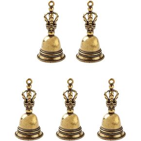 Ximimark 5pc Brass Retro Small Bell Hand Rattle Buddhist Five-strand Demon Bell For Men And Women Waist Hanging Keychain Pendant Accessories