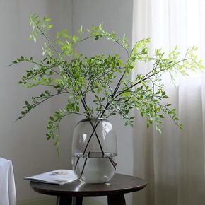 4Pcs Artificial Greens Branches for Vase, 27" Faux Twigs Tree Stems, Fake Plants Tree Branches for Home Decor, Fake Ficus Twigs for Office Wedding Shop Vase Fillers Banquet Decoration (Green,27'')