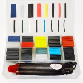 580 Pcs Heat Shrink Tubing Kit,Mini Heat Gun for Shrink Tubing,300W/392℉ Heat Shrink Gun,2:1 Wire Shrink Wrap Tubing for Wires,Shrink Wrap and Cable Repair.