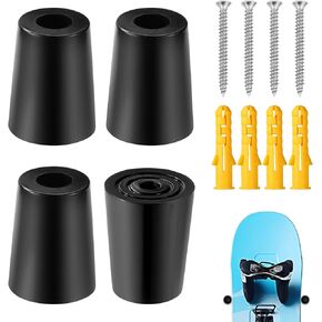 4pcs Vertical Ski Hanger, Ski Wall Mount Holder Vertical Wall Mount Hanger Ski Rack with Screws Expansion Anchors Vertical Snowboard Storage to Safely Display Your Ski Snowboard(Black)