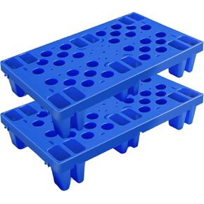 Plastic Pallet, Waterproof Storage Grid Pad Lightweight Plastic Pallets for Basement Storage Nestable Pallet for Indoor and Outdoor Floor Cargo Storage (4pcs-11.8 * 19.7 * 3.9in)