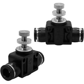 1/4" Air Flow Control Valve 1/4 Tube OD x 1/4 Tube OD Push to Connect Fittings Pneumatic Ball Valve Straight Quick Connect Union (Pack of 4)