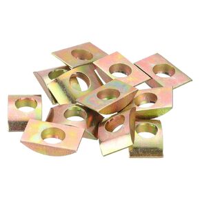 uxcell 12pcs M10 Half Moon Nuts Washers, Iron Solid Half Moon Lock Washer, Spacer Connector Hardware Fittings, Bronze