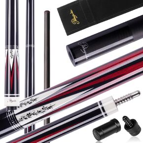 Carbon Fiber Pool Cue Sticks - 2 Pieces 58" Low Deflection Billiard Cue with 3/8" X8 Joint 12.5mm Tips Pool Sticks with Velvet Bag, [ Weight Adjustable ] 19oz