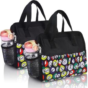 2 Pcs Bingo Dauber Bags with 10 Pockets Large Capacity Bingo Tote Bag Handle and Zipper Travel Carrying Case Makeup Bag Casino Lovers Gift for Women, Black