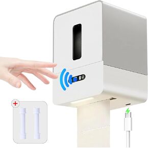 Automatic Paper Towel Dispenser Touchless, Smart Touch Commercial Holder Electric Paper Roll Toilet Paper Dispenser, Hands Free Dispenser Motion Sensor, for Toilet Kitchen Bathroom Wall (Gray Charge)