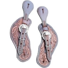 Spur Straps Men & Women for Horse Riding, Barrel Racing,Show,and Rodeo (Brown)