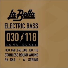 La Bella RX-S6A|Long Scale Stainless Round Wound Electric Bass Strings