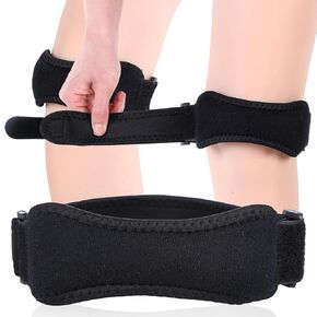 4Pcs Patella Tendon Knee Strap, Nylon Patella Bands for Basketball, Soft Silicone Padded Patellar Support Brace Knee Stabilizer, Knee Pain Strap for Running Jumpers Weightlifting Squats Meniscus Tear