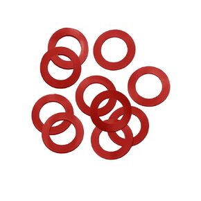 Polyester Round Shim, Red, 0.002" Thickness, 7/8" ID, 1-3/8" OD (Pack of 10)