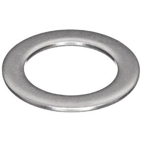316 Stainless Steel Round Shim, Unpolished (Mill) Finish, Annealed, Hard Temper, ASTM A666, 0.007" Thickness, 0.253" ID, 0.373" OD (Pack of 10)