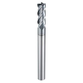 HARFINGTON Carbide Square Nose End Mill Bit 3/8" Cut Dia 4 Flutes TiAlN Coated Milling Cutter for Hardened Steel Metal (3/8" Shank 1" Cut Length 4" Long 30 Degree Helix HRC53-55)