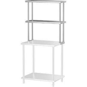Stainless Steel Overshelf Shelves for Work & Prep Table 12" x 48", 2 Tier Double Deck Overshelf with Adjustable Shelf, Commercial Countertop Shelf for Kitchen, Restaurant