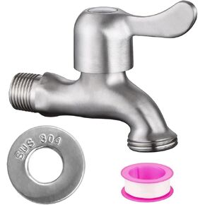 Enoch's Land Stainless Steel Garden Hose Bibb,Garden Hose Connect Bibb Spigot,1/2" Male NPT Inlet with 3/4" GHT Outlet, for Indoor and Outdoor (1/2" NPT x 3/4" GHT)