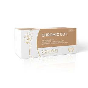 CHROMIC Gut Absorbable Surgical Suture USP Size 3-0, 3/8 19mm Reverse Cutting, 29.5 Inches (75 cm), 12 Count, Veterinary Use