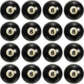 PATIKIL 2-1/4" #8 Ball Billiard Replacement Ball, 16 Pack Pool Table Ball Pool Ball Standard Regulation Size for Billiard Room Game Room, Black