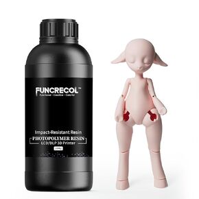 FUNCECOL Impact Resistant 3D Printer Resin, Wear-Resistant High Precision 3D Resin 405nm Fast Curing Low Friction Matte Finish Photopolymer Resin for LCD/DLP/MSLA Resin 3D Printer, Light Beige 1KG