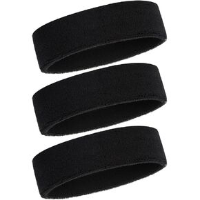 ONUPGO 3Pcs Sports Headbands for Men, Sweatband Headband for Women,Terry Cloth Sweat Head Band for Workout Cycling Basketball Tennis and Yoga - Athletic Cotton Headband Outdoor