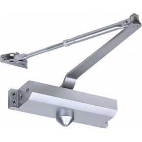 Automatic Door Closer Adjustable Size 4 Closers Commercial Grade 3 Spring Hydraulic Door slam Preventer Auto Door-Closer, Easy Installation & Instructions Silver