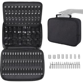 Portable Drill Bit Organizer Bag, Brill Bit Holder Tool Bag 1/4-Inch, 3/8-Inch, 1/2-Inch,138 Hole Socket Organizer Case,Screwdriver Bit Organizer Drive Bit Storage Drill Bit Carrying Case (Bag Only)