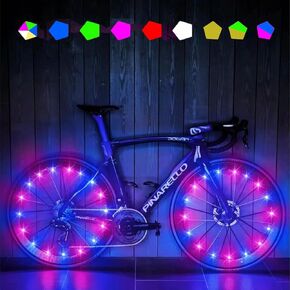 Bike Wheel Lights, 2 Pack Bike Light Accessories -Super Bright Waterproof LED Night Riding Bicycle Front Back Spoke Tires Lights for Kids Adults, Long-time Lasting Batteries Included