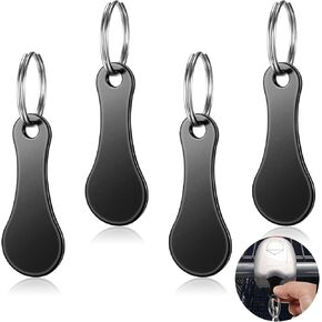 Shimeyao 4 Pcs Portable Aluminum Alloy Key Ring Metal Shopping Cart Trolley Tokens Unisex Gift Keyrings for Men Women