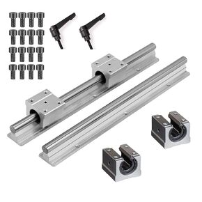 SBR20-39.37 inch / 1000mm 2Pcs Linear Rails + 4Pcs 20mm SBR20UU Bearing Blocks, 20mm Linear Motion Slide Guide Rails with Ball Bearings Sliding Block as Heavy Duty CNC Kit