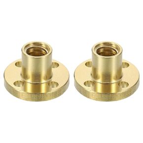 uxcell 4 Pcs Tr10x8 Lead Screw Brass Nut, Trapezoidal Nut Linear Screw Acme Thread Screw Replacing Brass Nut (2mm Pitch, 4 Start, 8mm Lead) for 3D Printer Accessories