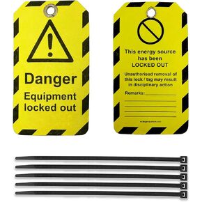 40 Lockout Tagout Tags, with 40 Zip Ties, Danger Equipment Locked Out Tag, Tear Resistant & Weatherproof, Anti Static, Loto Tags, OSHA Compliant, 5.1"x2.9" | Lock Out Tags |