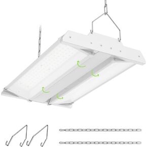 Linear High Bay Led Shop Light 2Pack, 150W 5000K LED High Bay Lights 20250lm 0-10V Dimmable, 135LM/W Hanging Light Fixture for Workshop, Supermarket, Warehouse cETL/DLC Listed