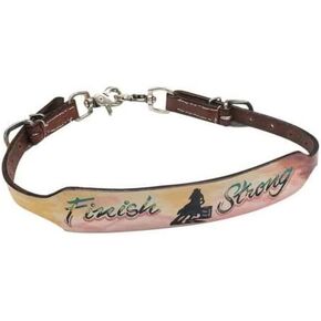 Showman Painted Finish Strong Leather Wither Strap w/Barrel Racer Design
