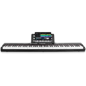 STRICH 88 Key Digital Piano Full Size Electric Keyboard with Semi-Weighted Sensitive Keys, Sustain Pedal, Music Rest 900 Sounds, 700 Rhythms, Portable Design for Beginners, Black, SEP-150