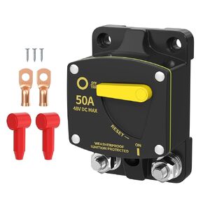 100 Amp Circuit Breaker 12V Automotive Replacement Circuit Breaker Switches & DC Manual Reset 12V Circuit Breaker for Car Audio RV Marine Boat Truck Trolling Motors, 2PCS