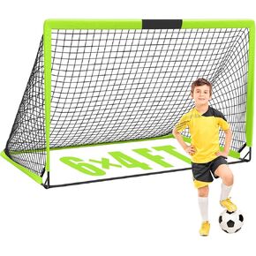 KTRIO 6x4 ft Soccer Goal for Backyard, Portable Soccer Net, Large Foldable Soccer Goals with Carry Bag for Kids Youth Teens Sports