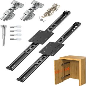 Pocket Door Slides, Included The Slides and The Hinges,Pocket Door Hardware for Inset Door,Cabinet Door (4, 12 inch)