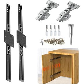 Pocket Door Slides, Pivot Door Slide Hardware Inset,Cabinet Pocket Door Hardware Kit Fit for Inset Door,Cabinet Door (Black, 20 inch 2PCS)