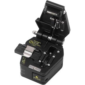 FTTH Optical Fiber Cleaver Fiber Optic Cleaver Cold Splicing Tool Cutting Machine 3 in 1 Function Metal Optical Fiber Cutter Tungsten Steel Sheet, 1pc Black