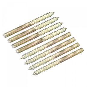 uxcell M6x80mm Hanger Bolts, 8pcs Double Ended Thread Dowel Screws for Wood Furniture
