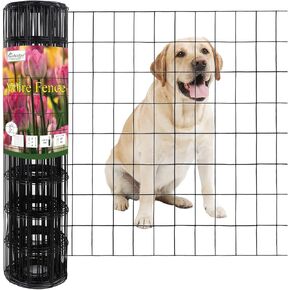 Black PVC Coated Welded Wire Fence 36 Inch x 50 Foot, 2 Inch x 3 Inch 16GA, Garden Border Fencing Roll Vinyl Coating Metal Wire Mesh for Yard Vegetable Plant Protection Poultry Netting