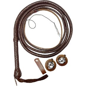 Leather Bull Whip 04 to 16 Foot 16 Plaits Cow Hide Leather Whip Equestrian Bullwhip Leather Belly & Leather Bolster Inside