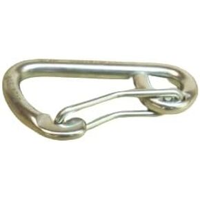 US Stainless 2 Pieces Stainless Steel 316 Spring Hook Carabiner 5/16" (8mm) with Curved Gate Safety Clip Marine Grade