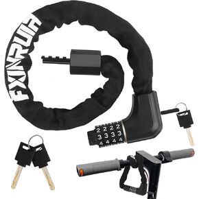 E Scooter Lock Bicycle Chain Lock, Combination Lock Key Lock Combination Heavy Duty Anti-Theft Security Chain Lock, 4 Bit Combination Lock Key Lock Dual Purpose for Scooter Bike Mountain Bike