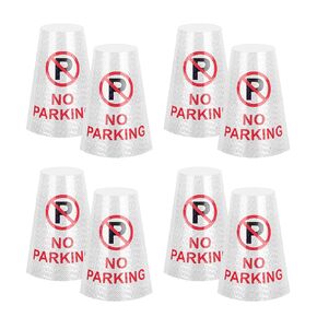 BATTIFE 8 Pack " No Parking " Bright Reflective Collars, Cone Message Sleeves for Traffic Safety Cones, 360° High Visible Signs for Driveway Road Outdoor Use