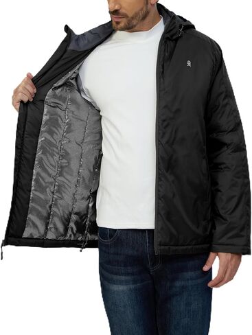 Little Donkey Andy Men's Winter Heat Reflective Jackets Water-Resistant Detachable hooded Insulated Thermal Ski Snow Coat in Saudi Arabia