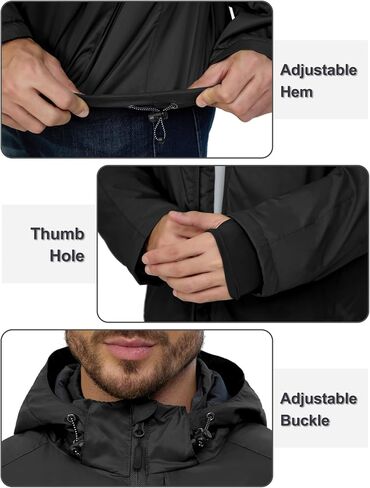 Little Donkey Andy Men's Winter Heat Reflective Jackets Water-Resistant Detachable hooded Insulated Thermal Ski Snow Coat in Saudi Arabia