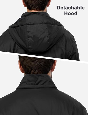 Little Donkey Andy Men's Winter Heat Reflective Jackets Water-Resistant Detachable hooded Insulated Thermal Ski Snow Coat in Saudi Arabia